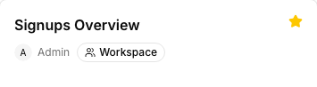 A dashboard card in the dashboards list with its favorite star filled in